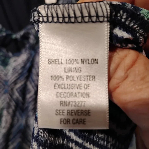 Croft & Barrow Blue & Green Blouse Short Ruffle Sleeve Peplum Size 3X - Picture 7 of 11